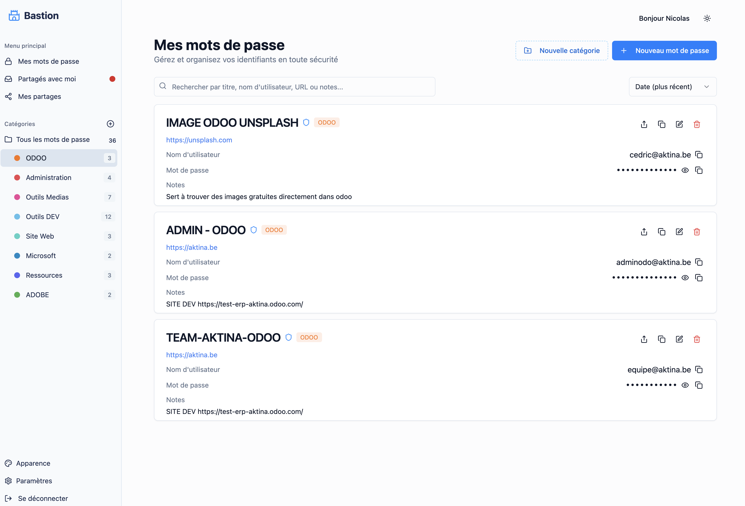 Gestionnaire de Mots de Passe Sécurisé